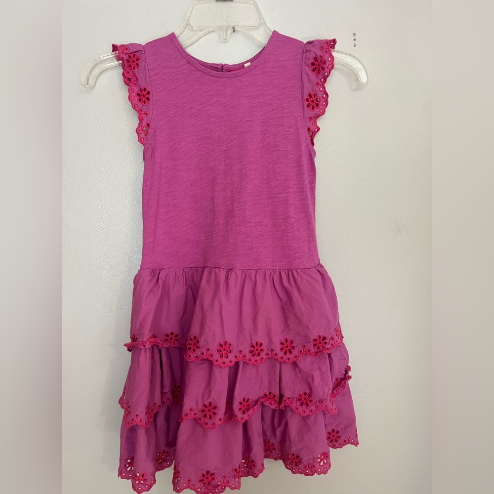 Mini‎ Boden Purple Dress with Red Floral Trim